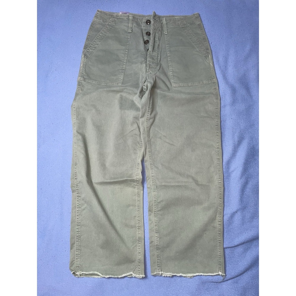 Mother Pants Patch Pocket Private Ankle Fray